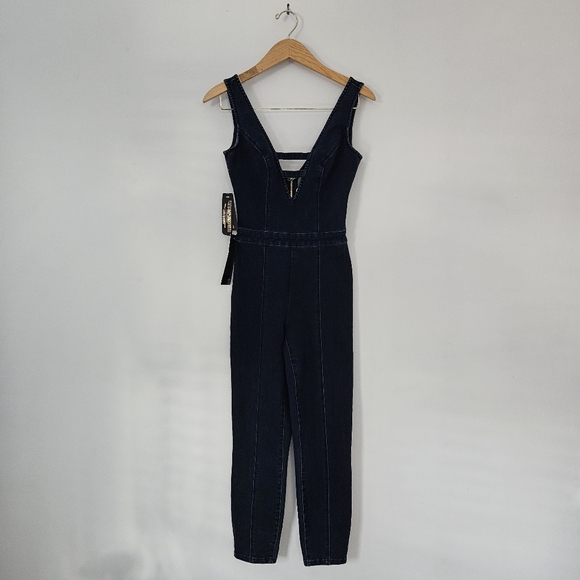 NWT Bebe Denim Jumpsuit - Picture 1 of 8